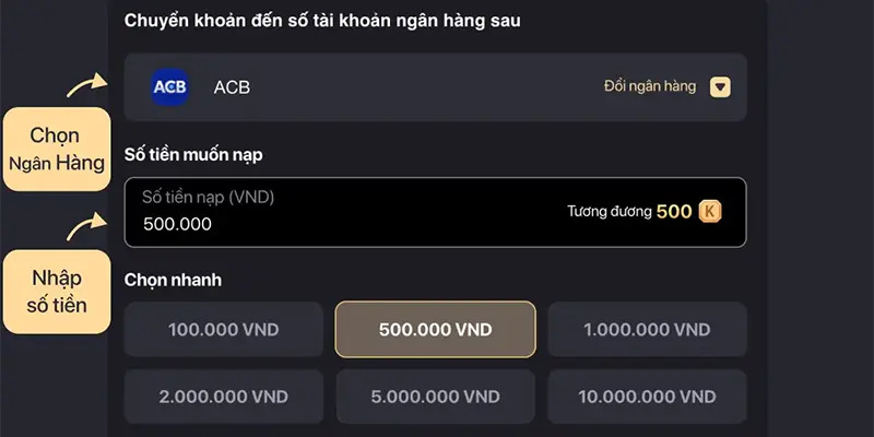 Thực hiện đúng các bước nạp tiền XO88 mà nhà cái yêu cầu